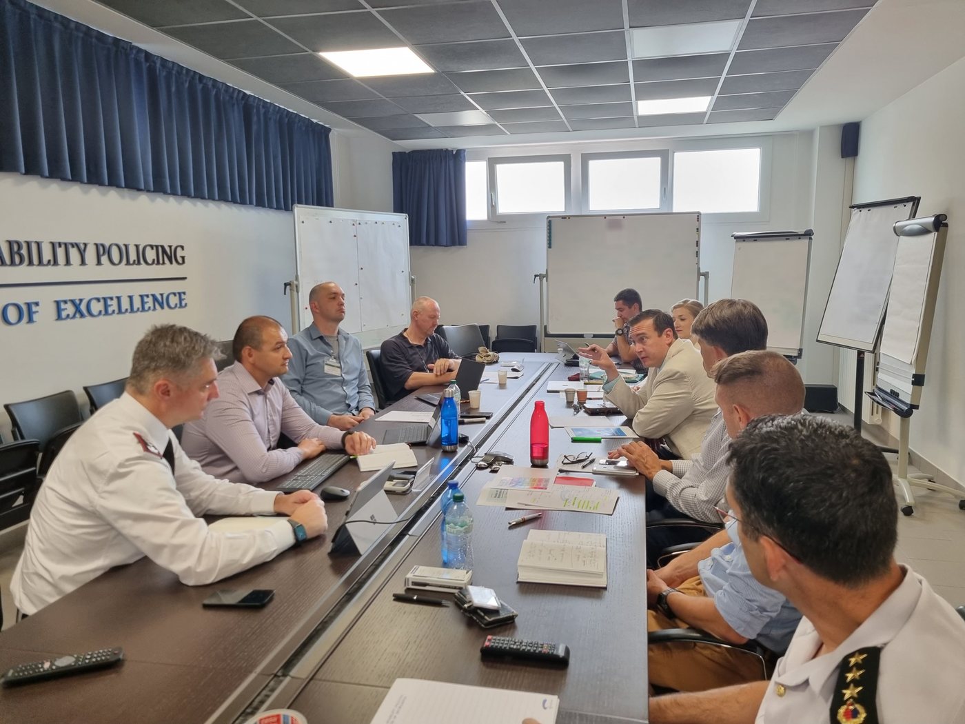 Luke Shabro in a working session at the NATO Stability Policing Centre of Excellence